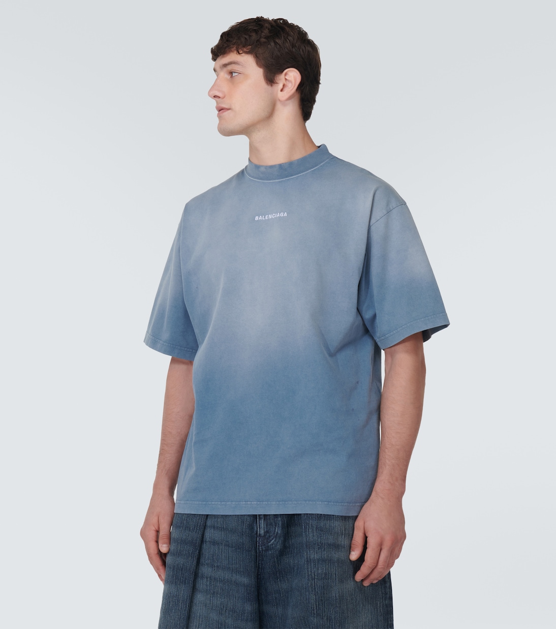 Camiseta en jersey de algodón con logo | Balenciaga