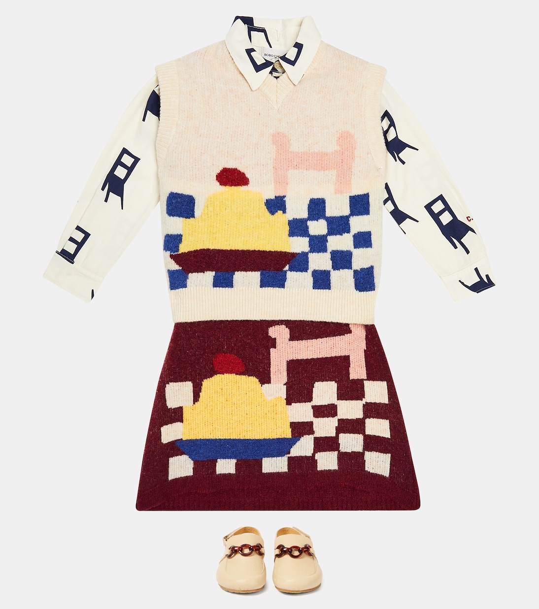 Pull sans manches Yummy Cake en jacquard | Bobo Choses