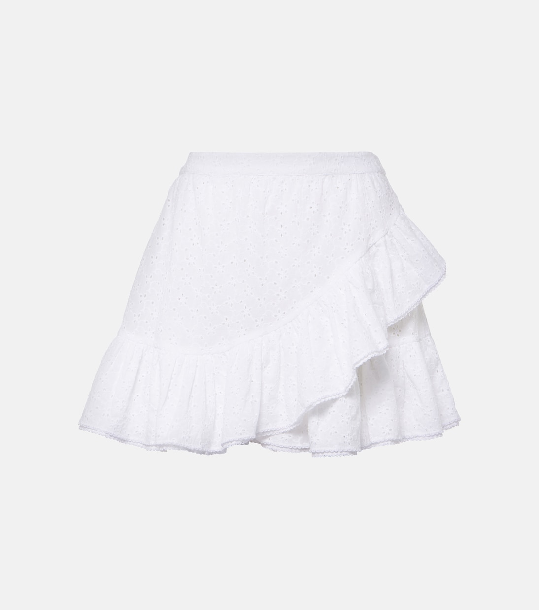 Minifalda Bova de algodón con bordado inglés | Poupette St Barth