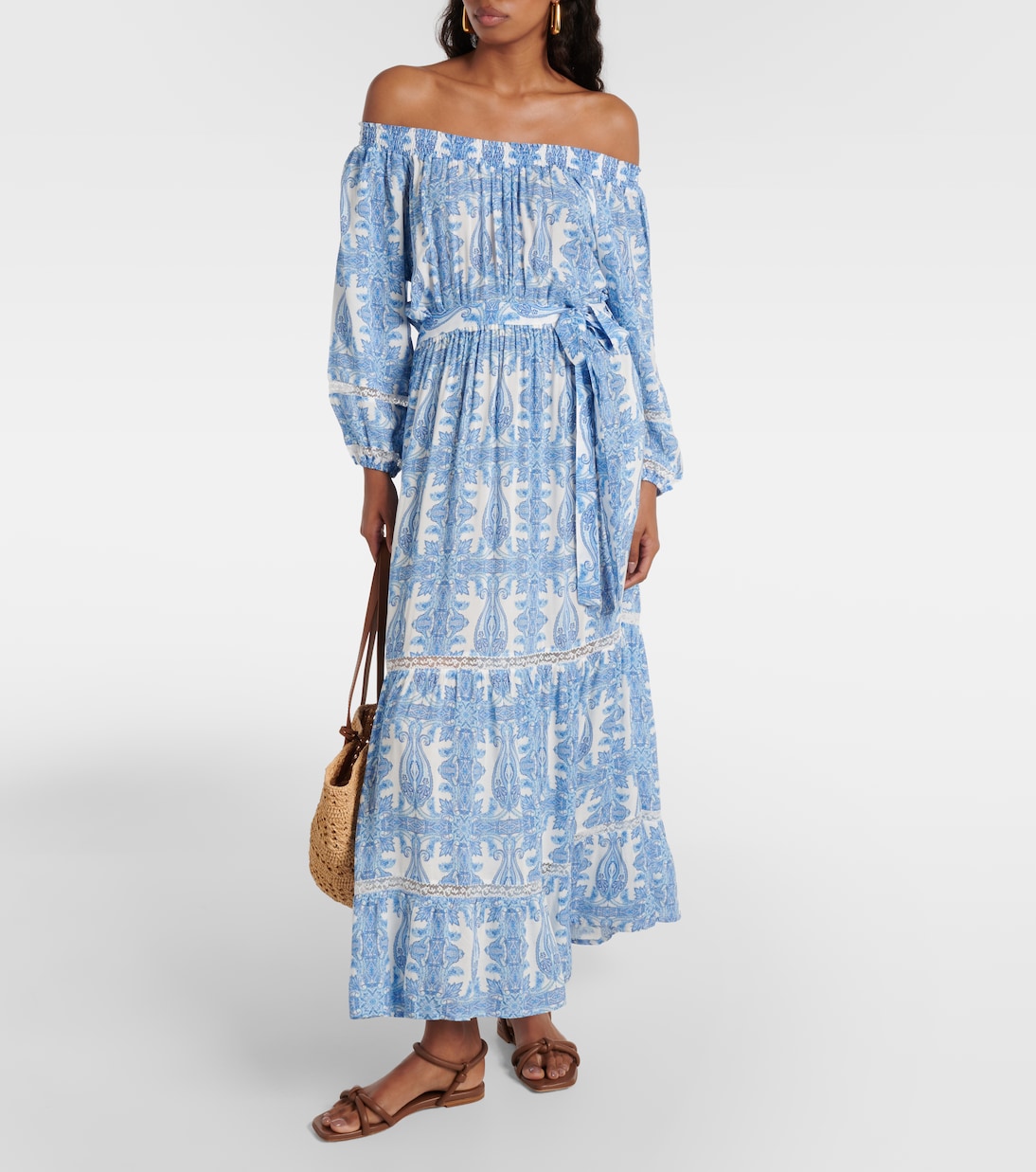 Eclipse printed off-shoulder midi dress | Melissa Odabash