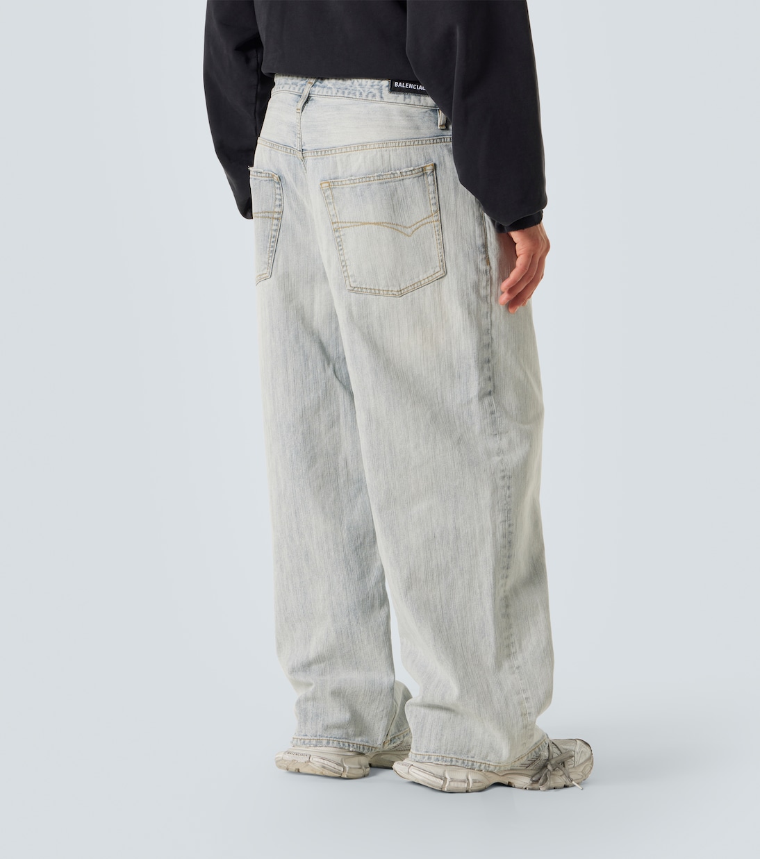 Weite Mid-Rise-Hose aus Baumwoll-Twill | Balenciaga