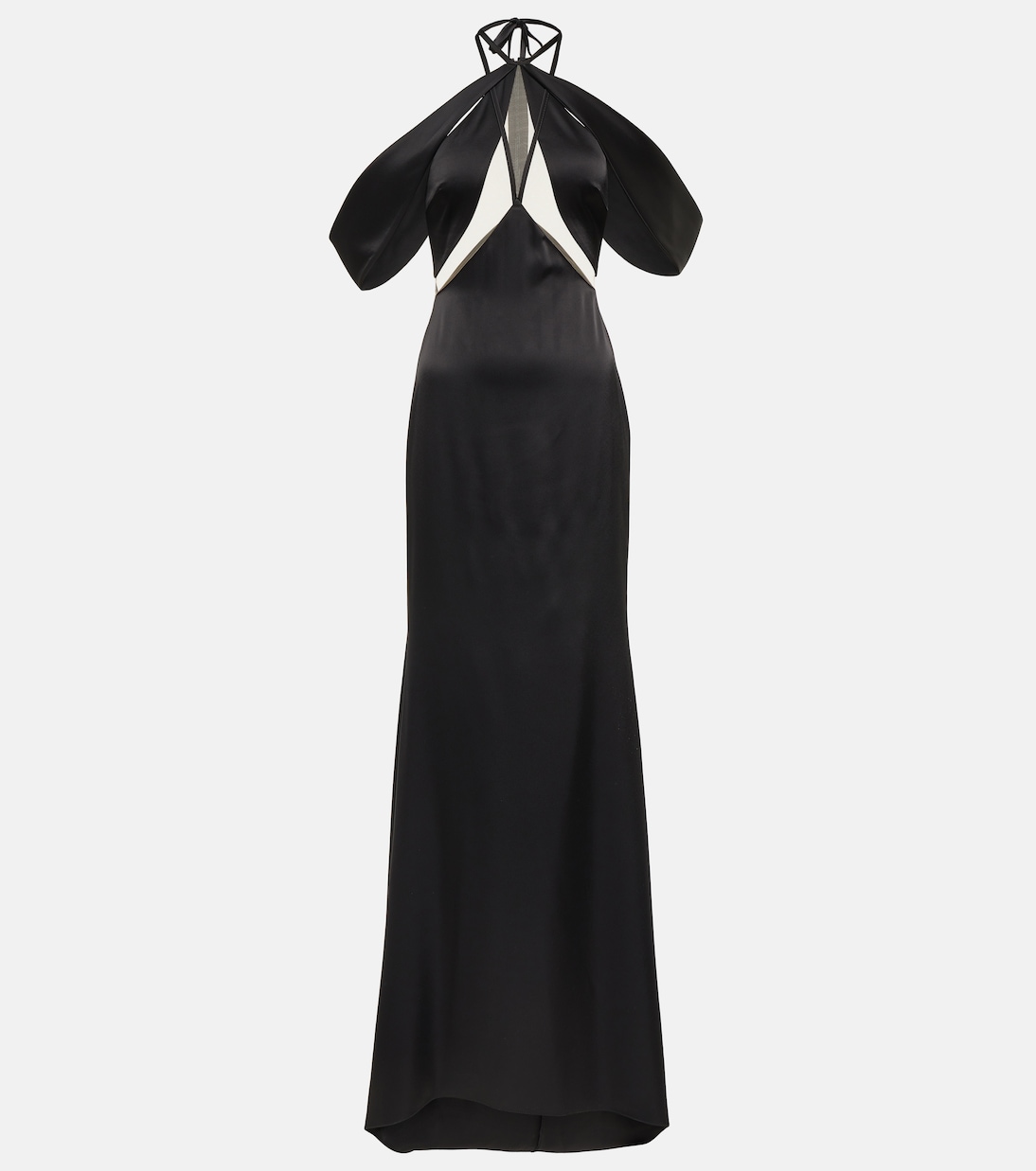 Abito lungo in tulle con scollo bardot | David Koma