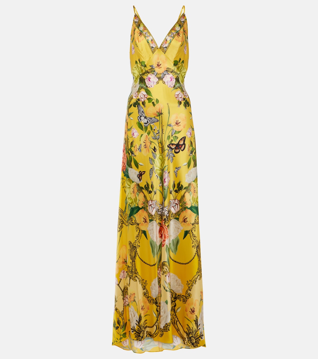 Floral silk satin slip dress | Camilla
