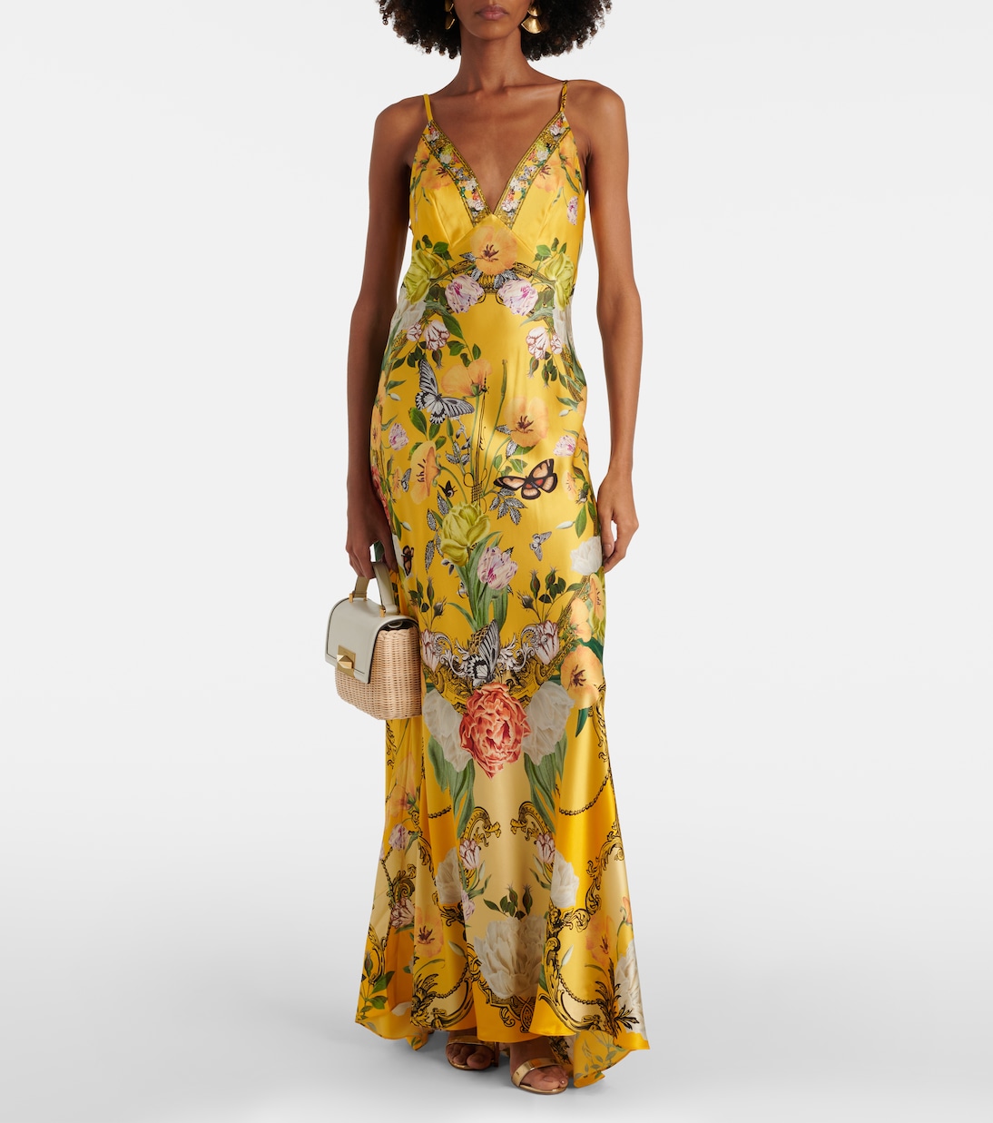 Floral silk satin slip dress | Camilla