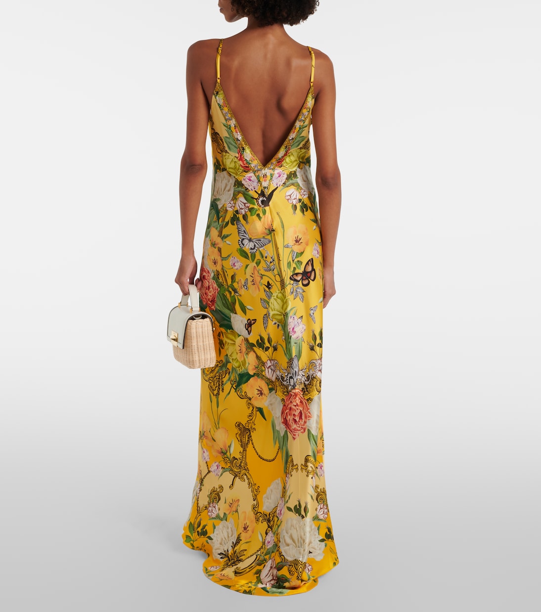 Floral silk satin slip dress | Camilla