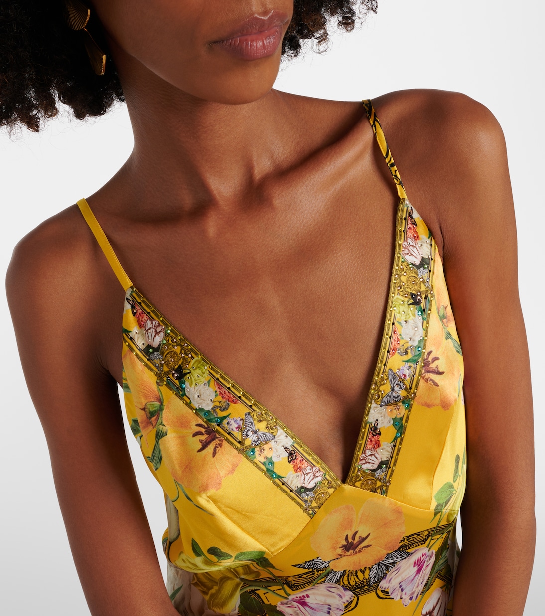 Floral silk satin slip dress | Camilla
