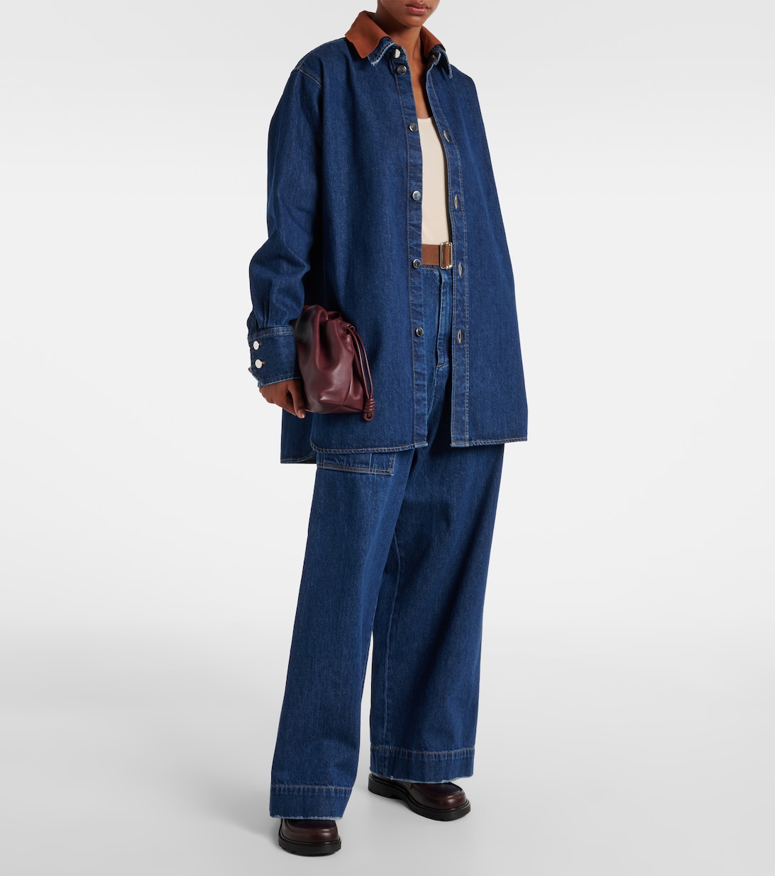Pantalones anchos de denim de tiro medio | Plan C