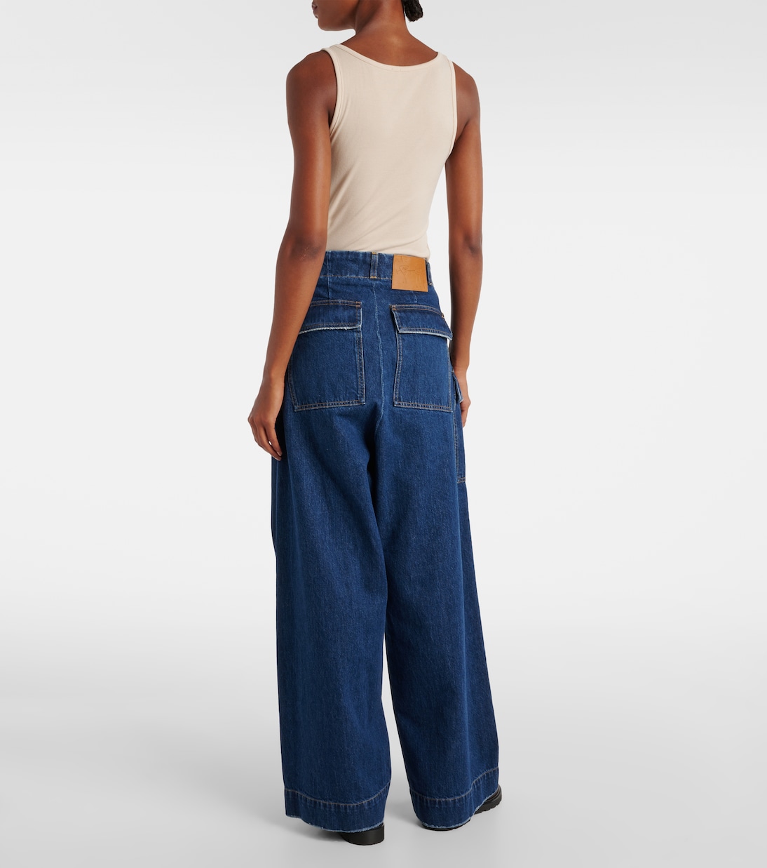 Pantalones anchos de denim de tiro medio | Plan C