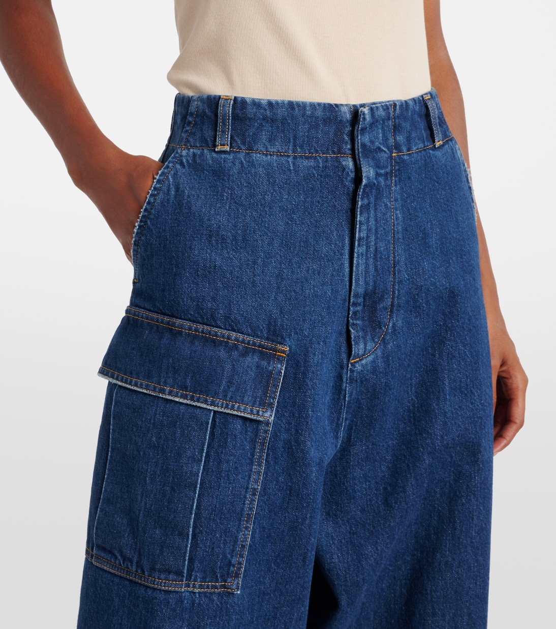 Pantalones anchos de denim de tiro medio | Plan C