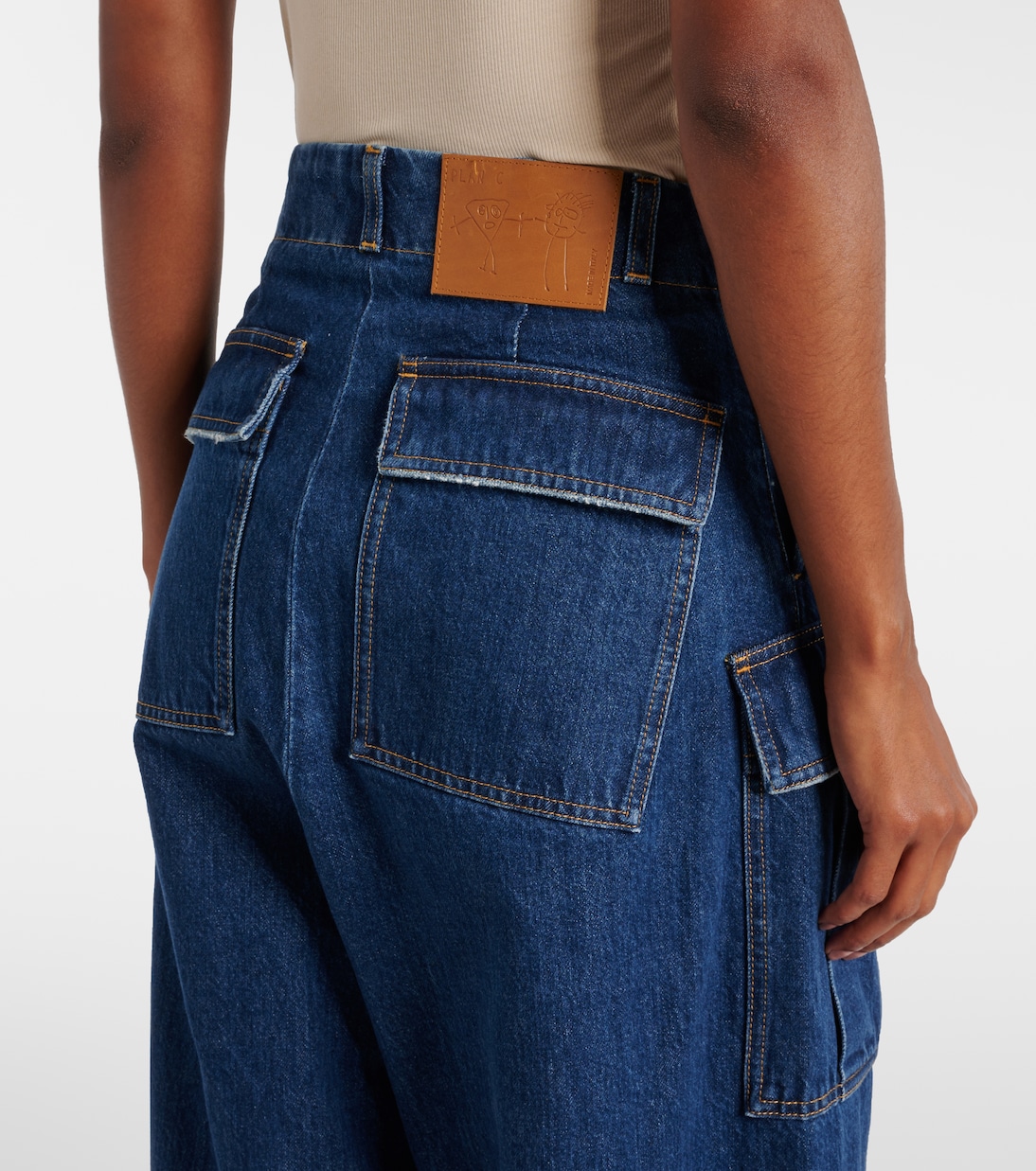 Pantalones anchos de denim de tiro medio | Plan C