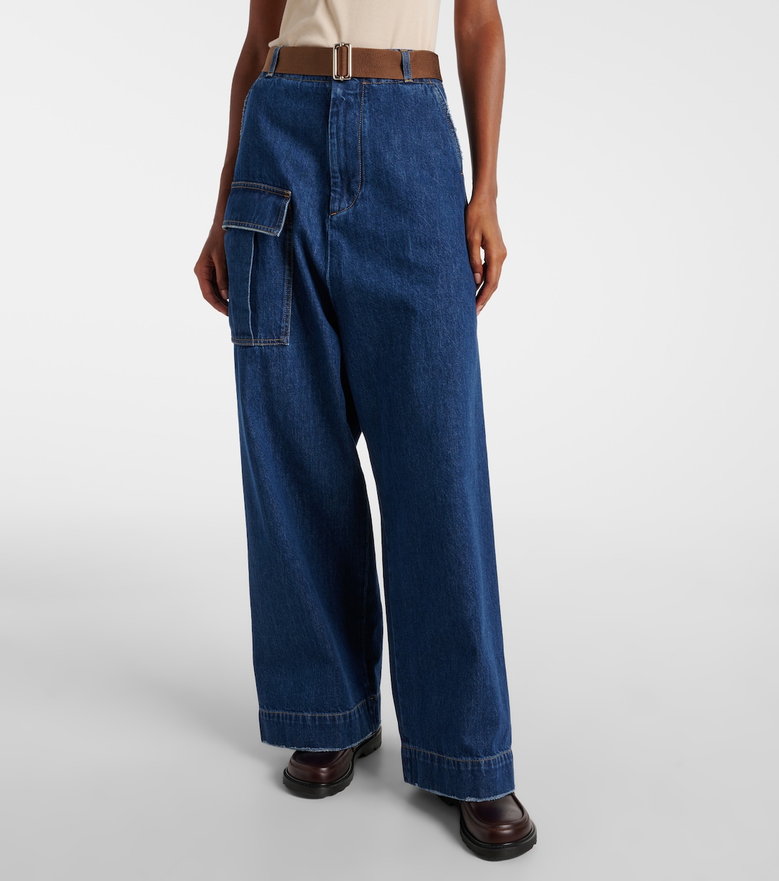 Pantalones anchos de denim de tiro medio | Plan C