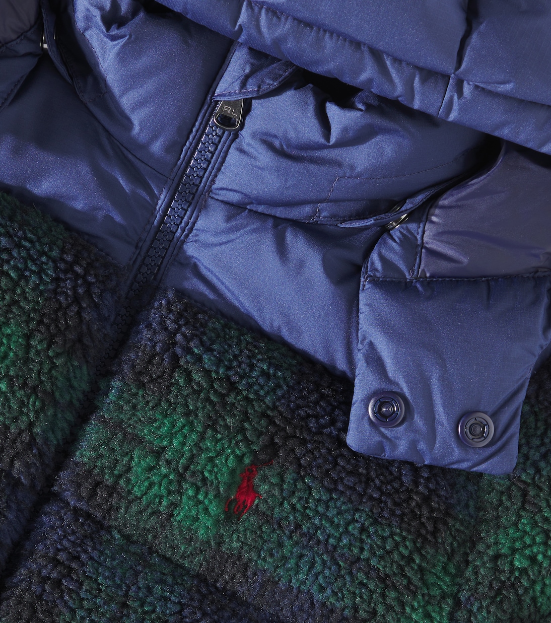 Checked teddy fleece down jacket | Polo Ralph Lauren Kids