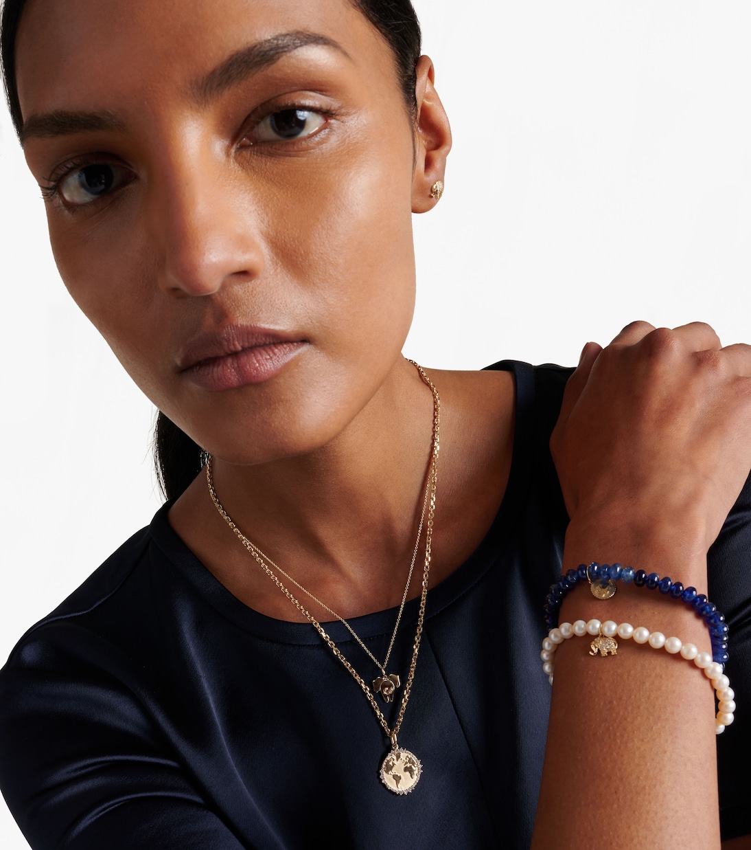 Collier Elephant Tail en or 14 ct et diamants | Sydney Evan
