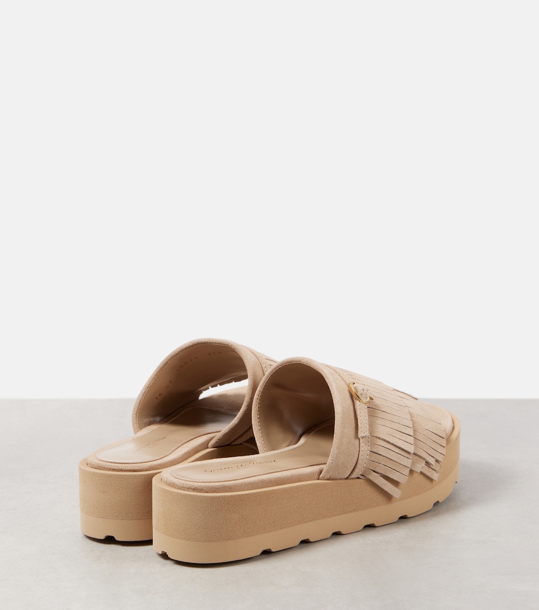 Fringed suede platform slides | Gianvito Rossi
