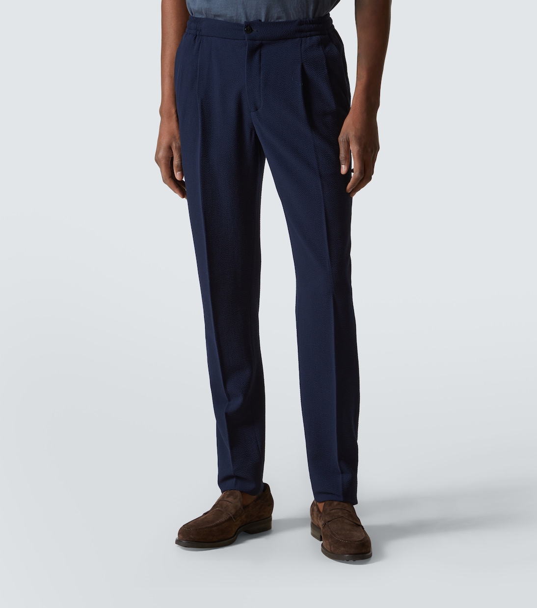Pantaloni regular in seersucker di lana | Rubinacci