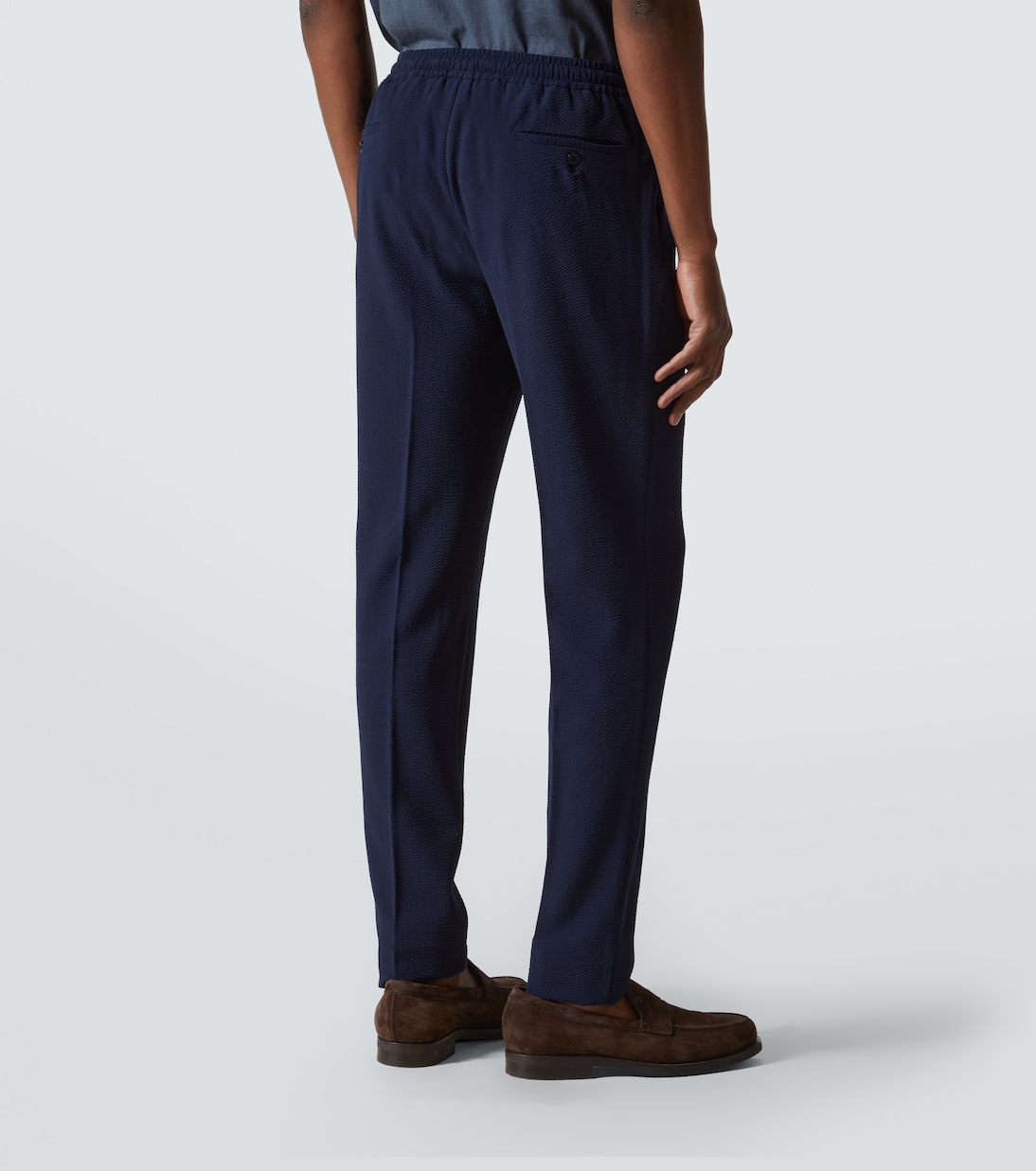 Pantaloni regular in seersucker di lana | Rubinacci