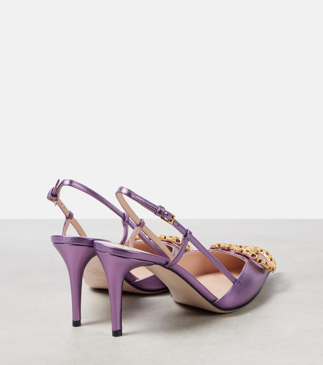 VLogo Signature 80 leather slingback pumps | Valentino Garavani