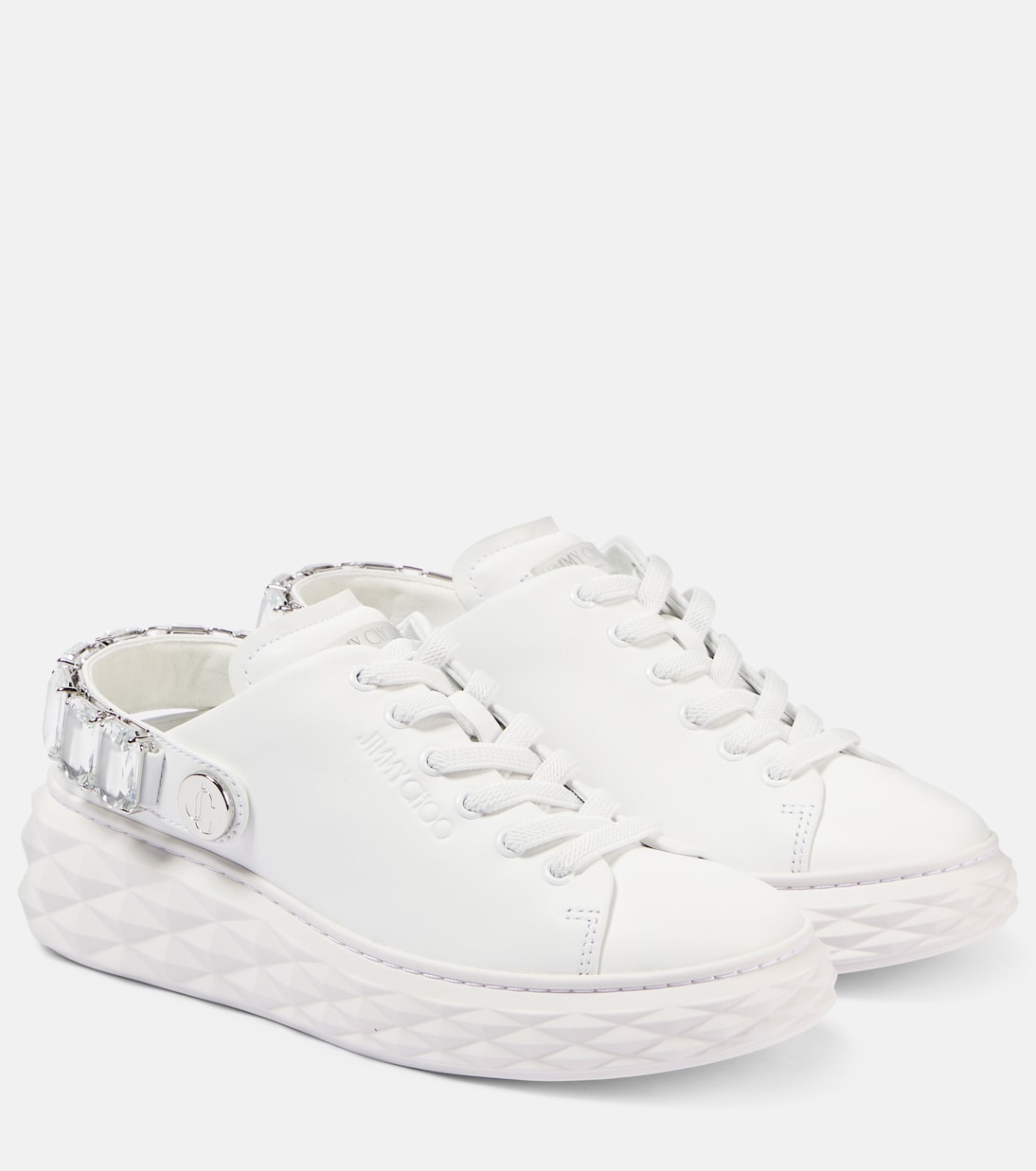 Baskets Diamond Maxi en cuir à paillettes | Jimmy Choo