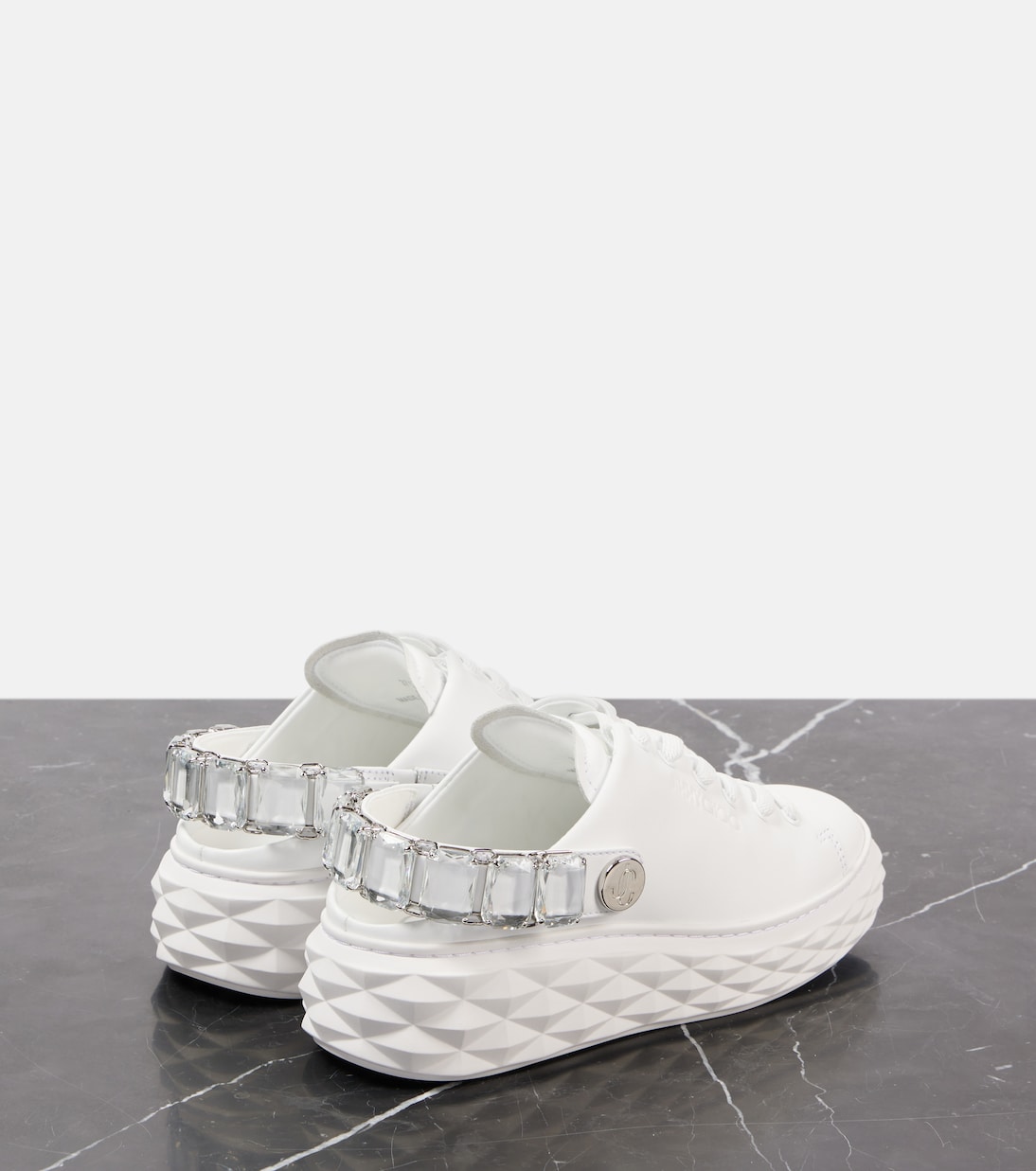 Baskets Diamond Maxi en cuir à paillettes | Jimmy Choo