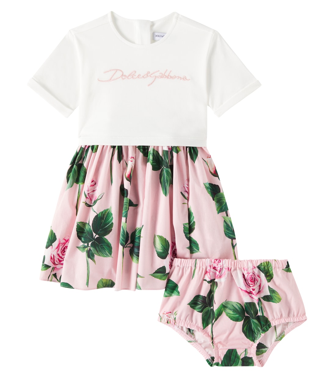 Baby - Abito e culottes in cotone | Dolce&Gabbana Kids