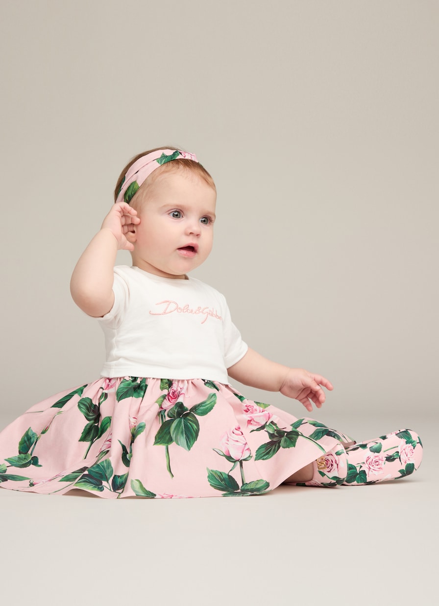 Baby - Abito e culottes in cotone | Dolce&Gabbana Kids