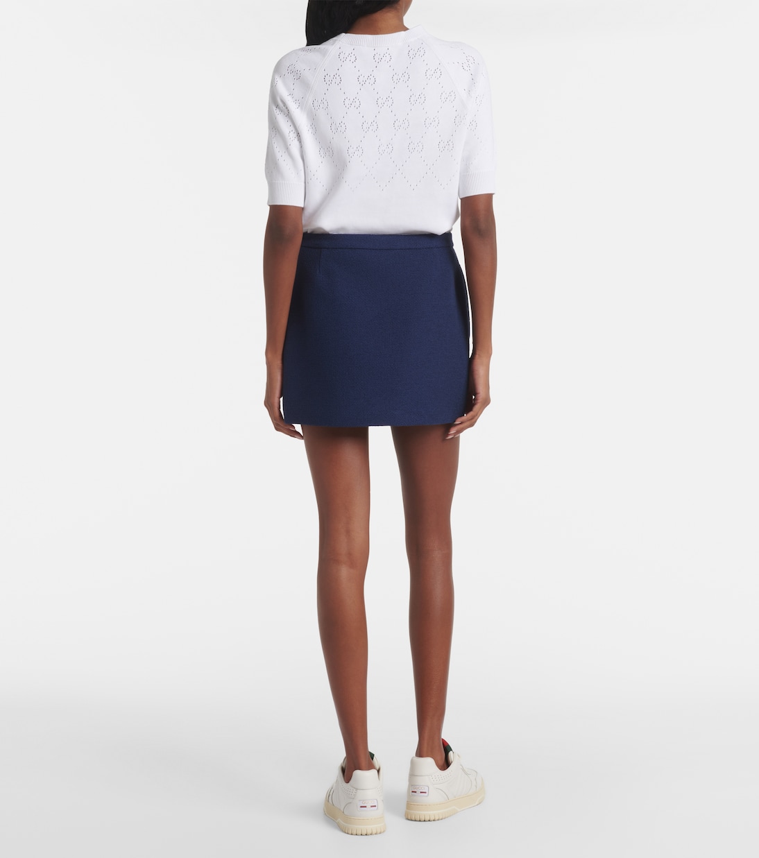 Minifalda de tweed en mezcla de algodón | Gucci