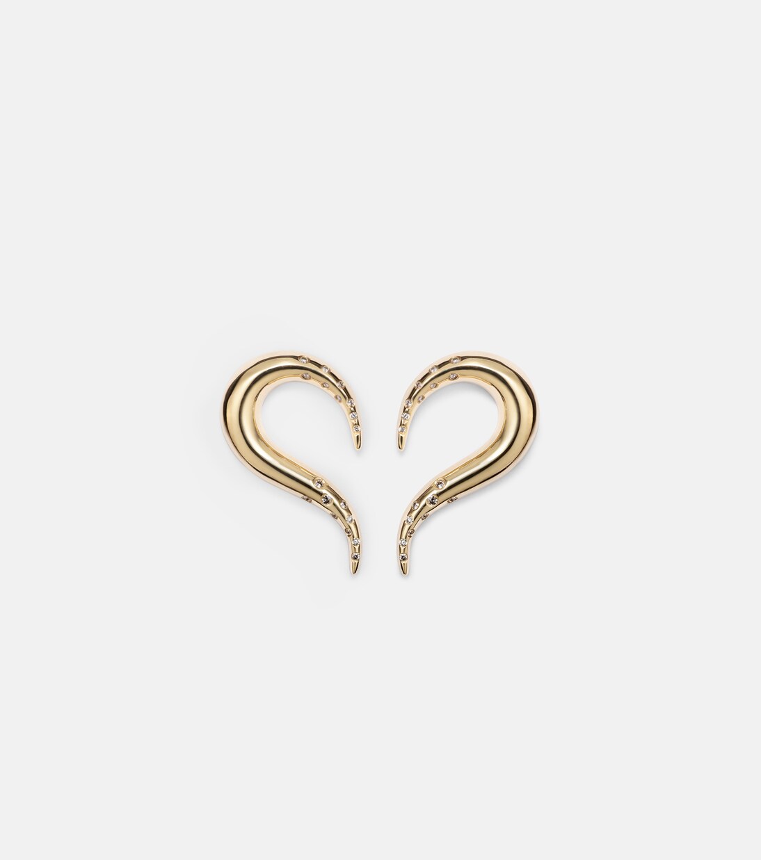Orecchini MATEO Swoosh in oro 14kt con diamanti, design giovane e raffinato