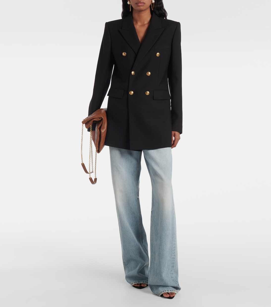 Jeans a gamba larga e vita alta | Saint Laurent