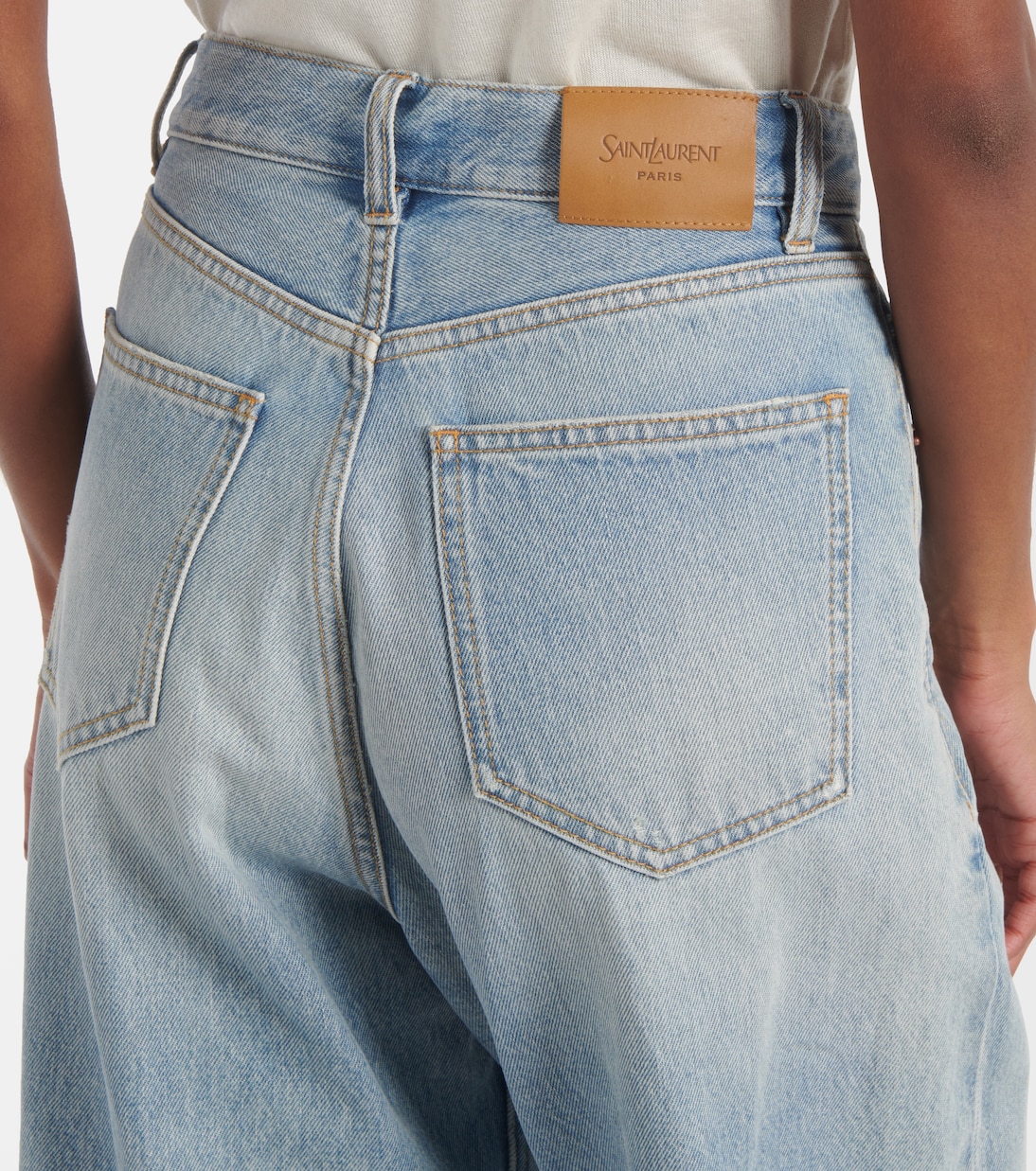 Jeans a gamba larga e vita alta | Saint Laurent