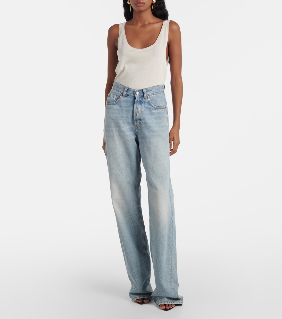 Jeans a gamba larga e vita alta | Saint Laurent