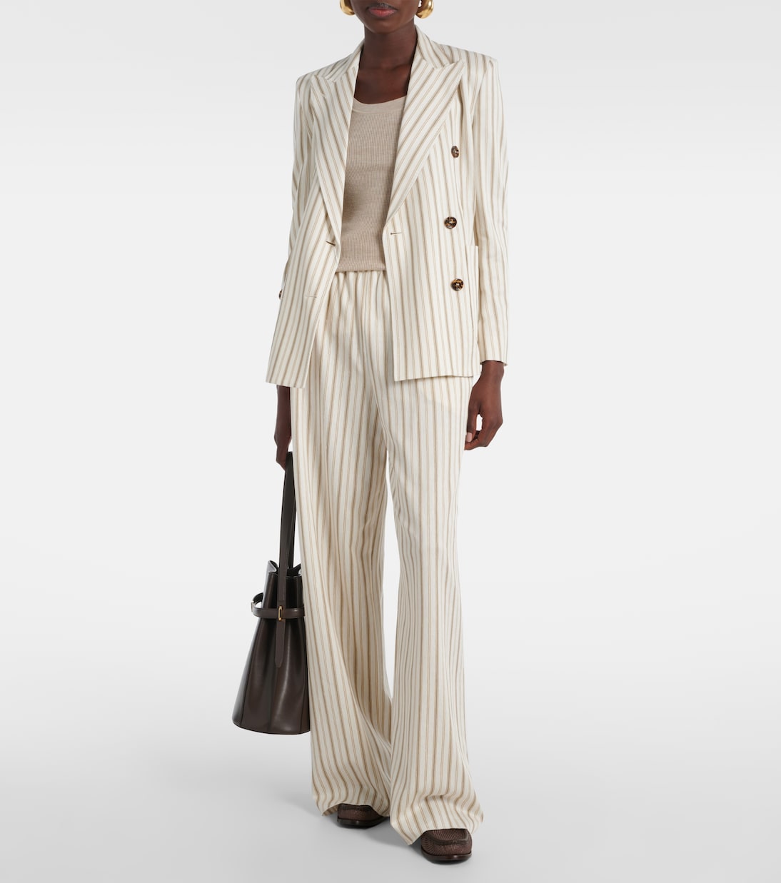 Blazer Pensile rayé en coton et lin | Max Mara