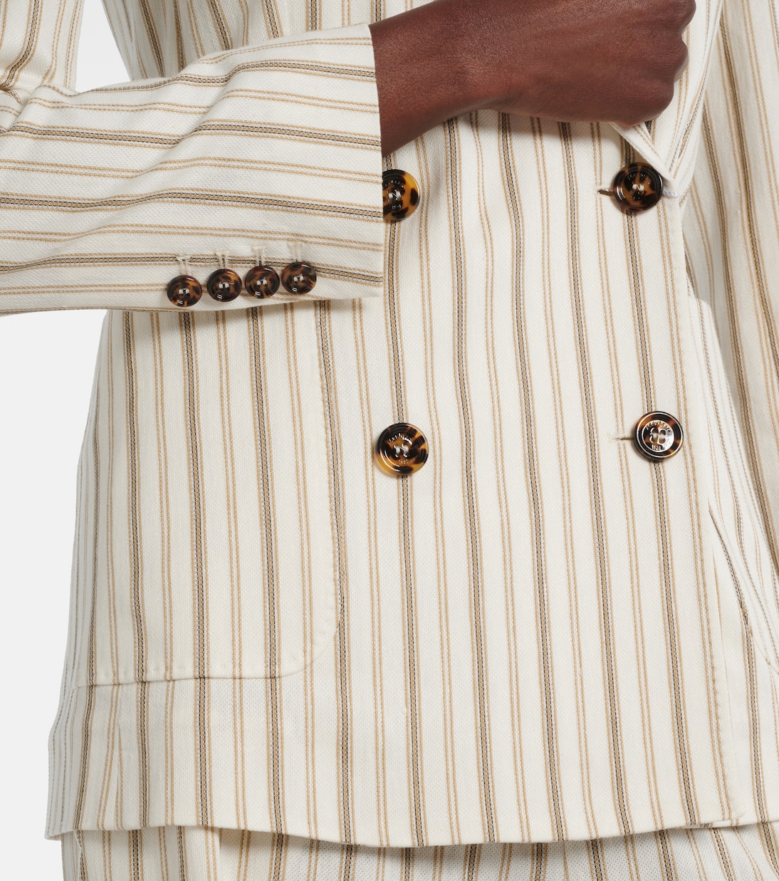 Blazer Pensile rayé en coton et lin | Max Mara
