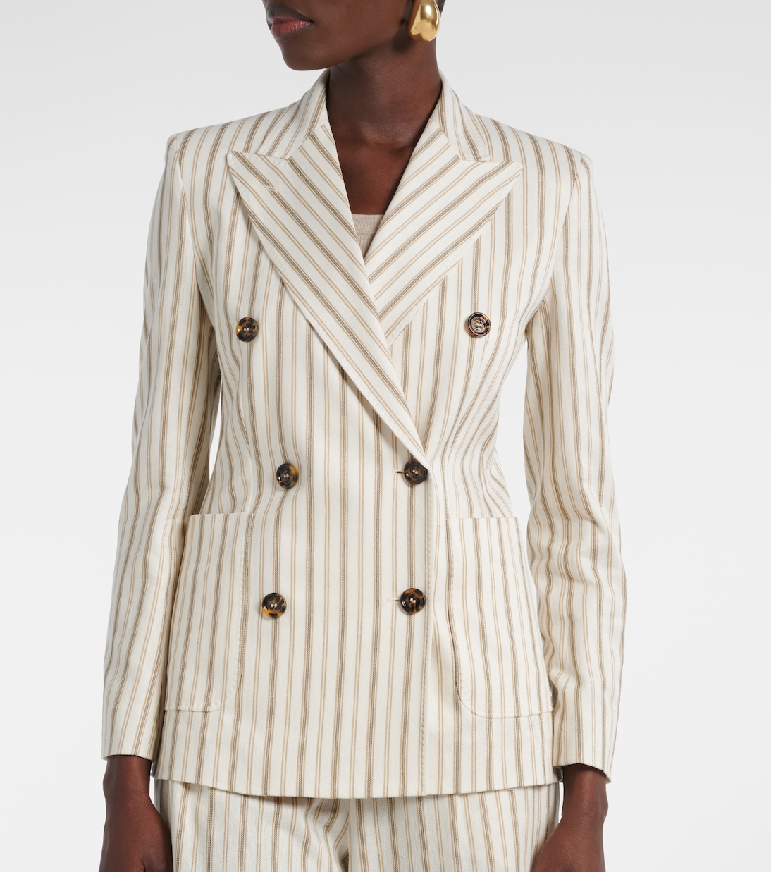 Blazer Pensile rayé en coton et lin | Max Mara