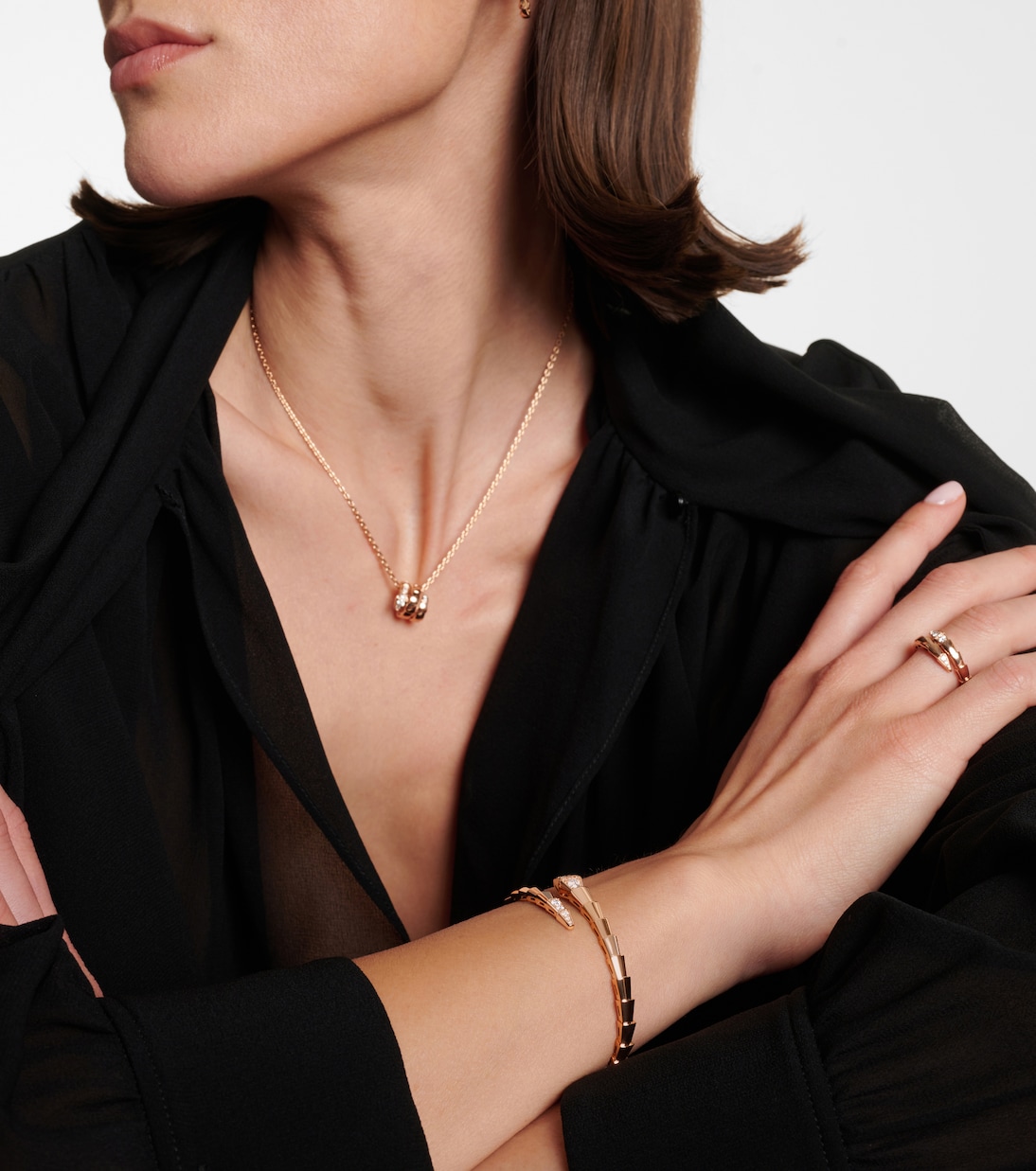 Bracelet Serpenti Viper en or rose 18 ct et diamants | Bvlgari