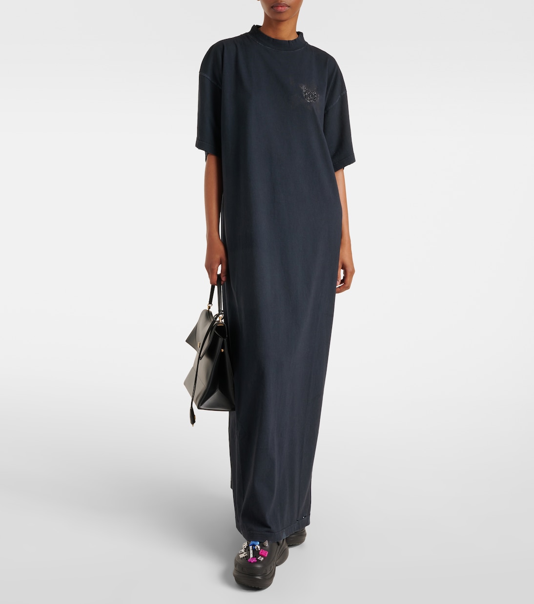 Robe t-shirt en coton à logo | Balenciaga