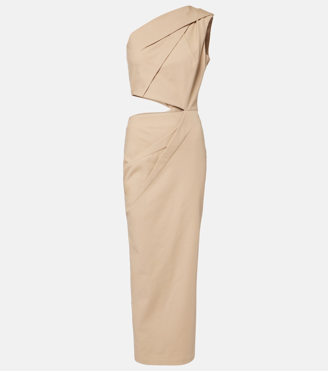 One-Shoulder-Maxikleid aus Twill | Max Mara