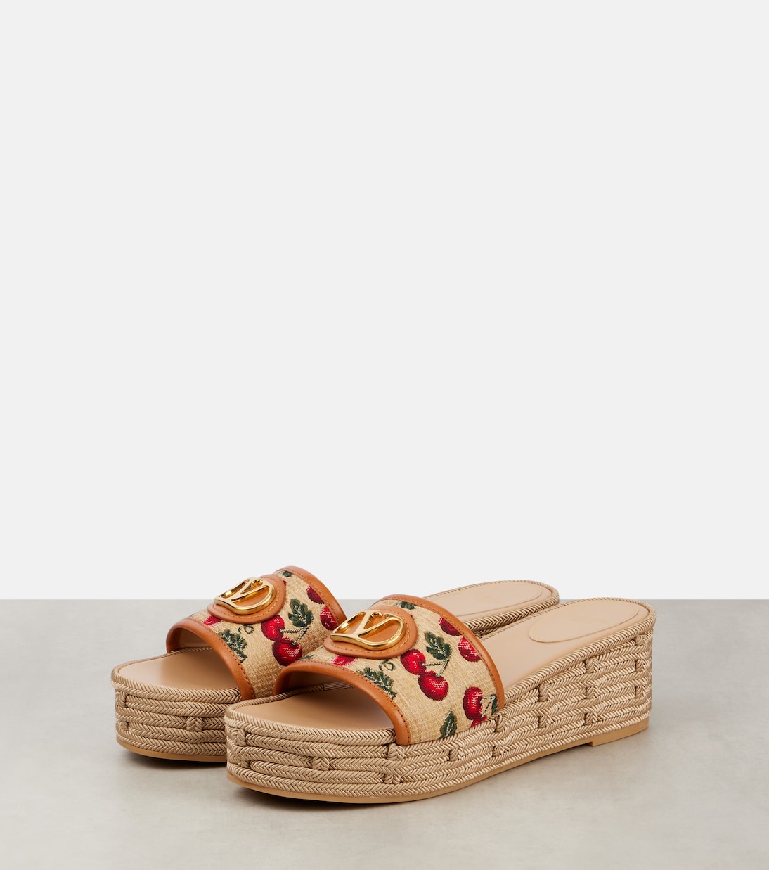Mules VLogo Cherryfic à plateforme | Valentino Garavani