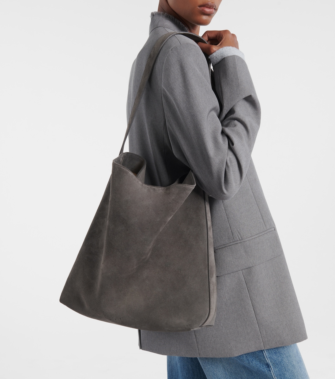 Tote Sac Supple Large aus Veloursleder | Aesther Ekme