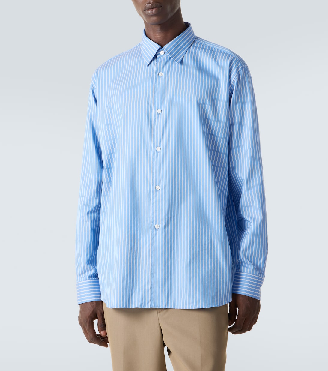 Chemise rayée en coton et soie | Auralee