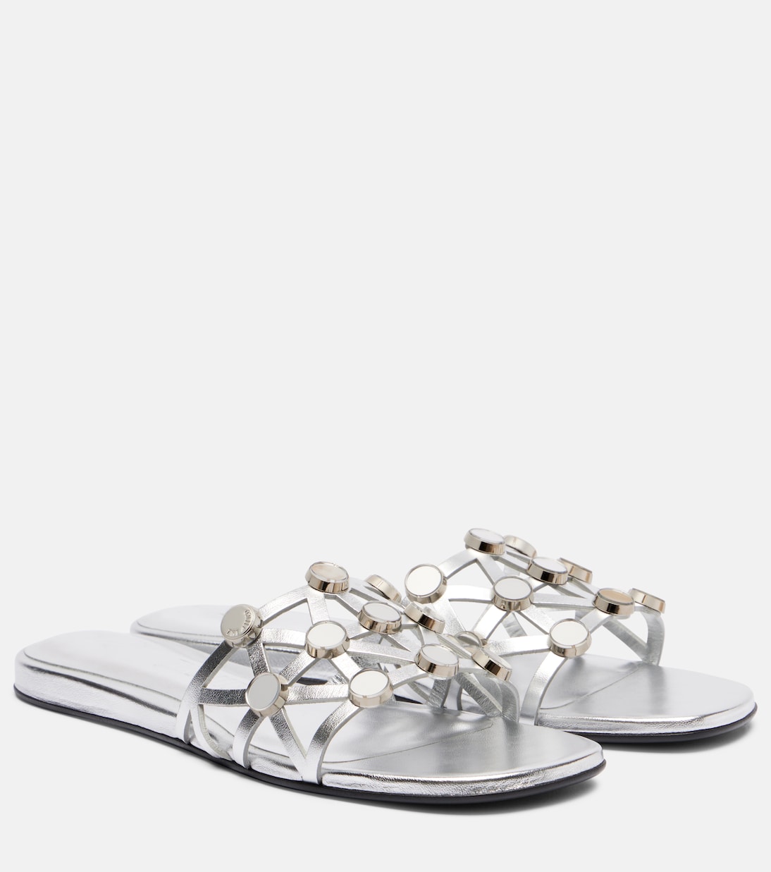 Mules Grid en cuir à ornements | The Attico