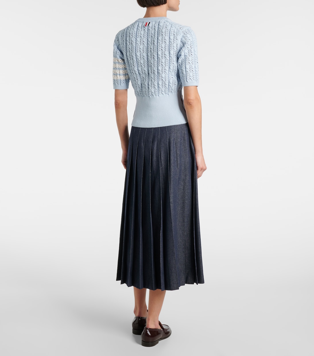 Top 4-Bar in pointelle di cotone | Thom Browne