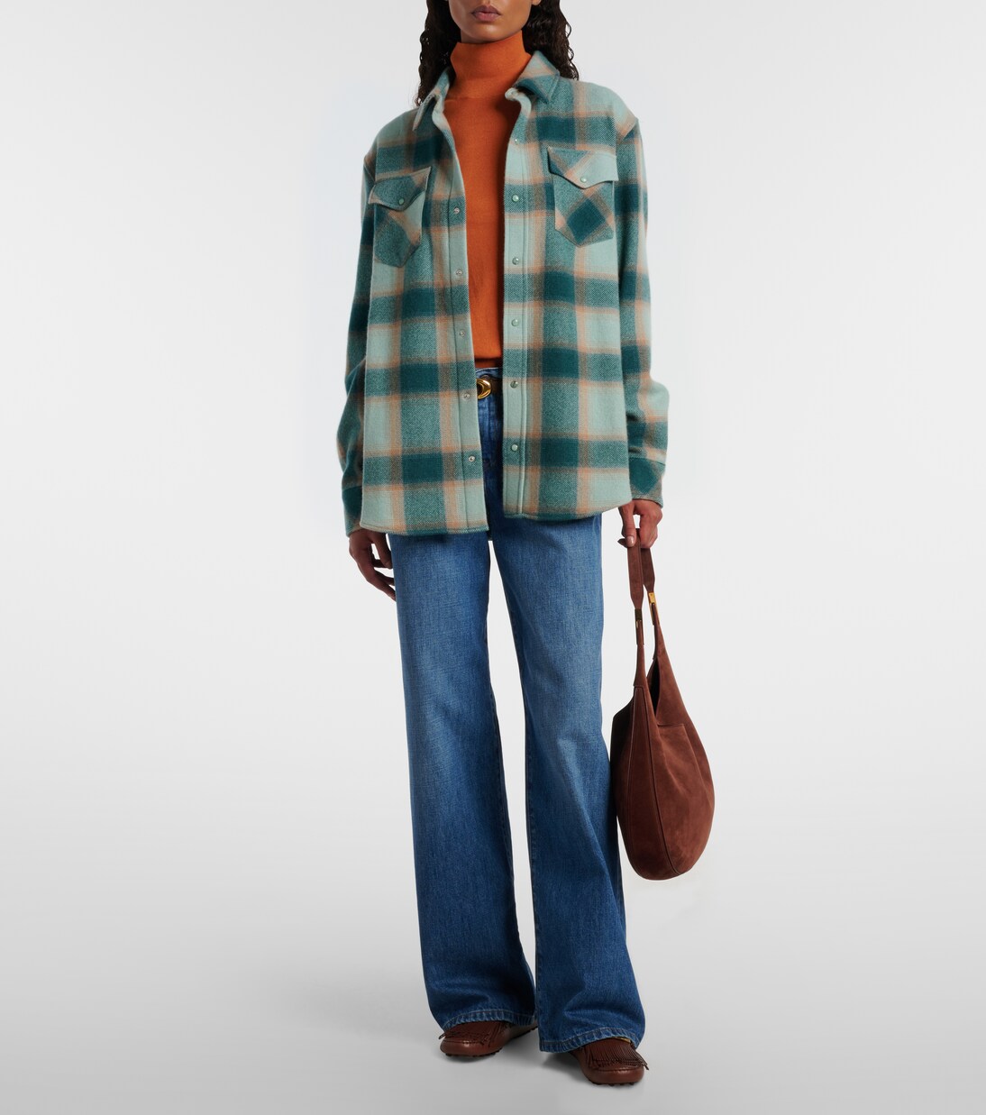 Checked cashmere overshirt | God's True Cashmere