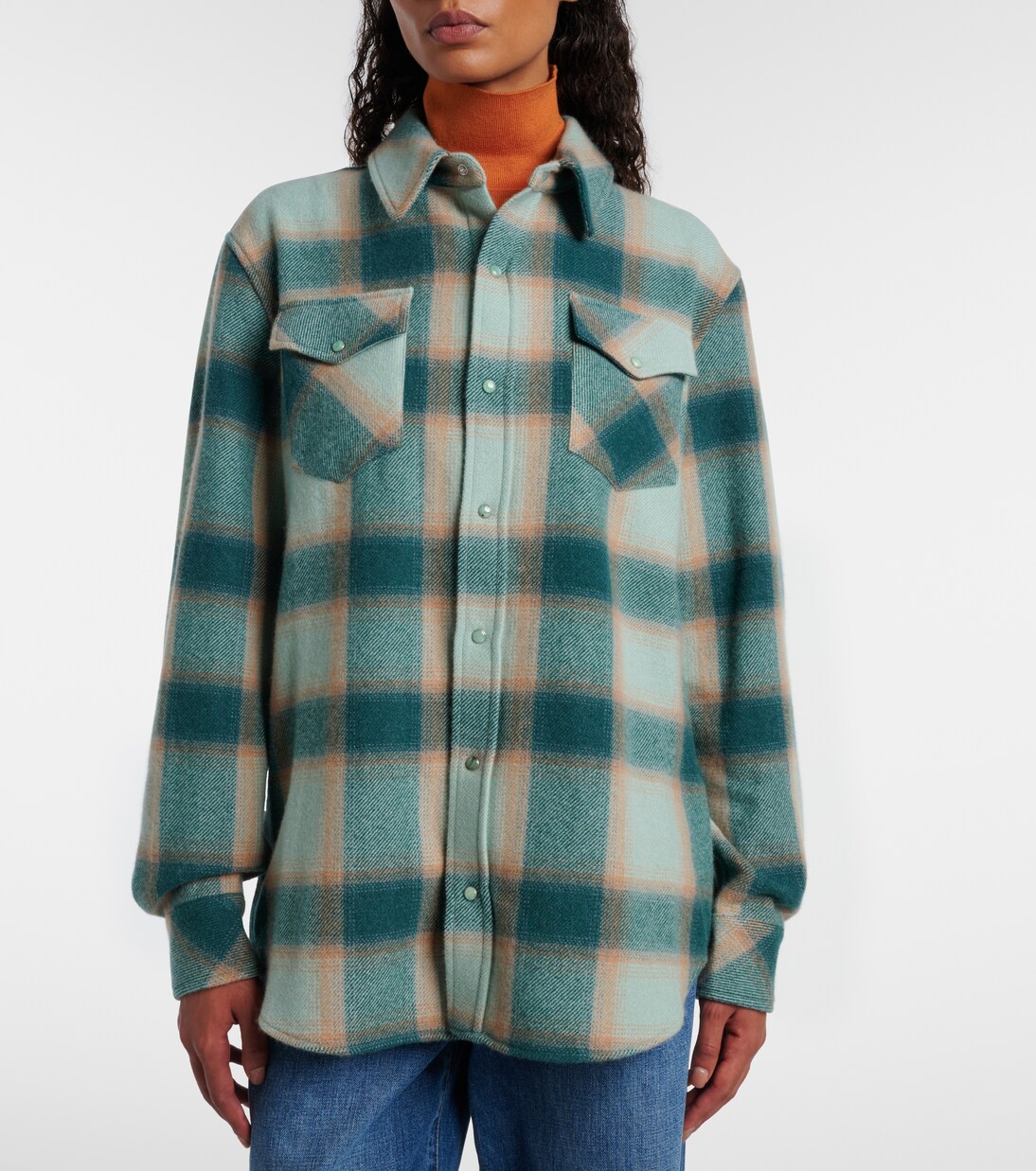 Checked cashmere overshirt | God's True Cashmere