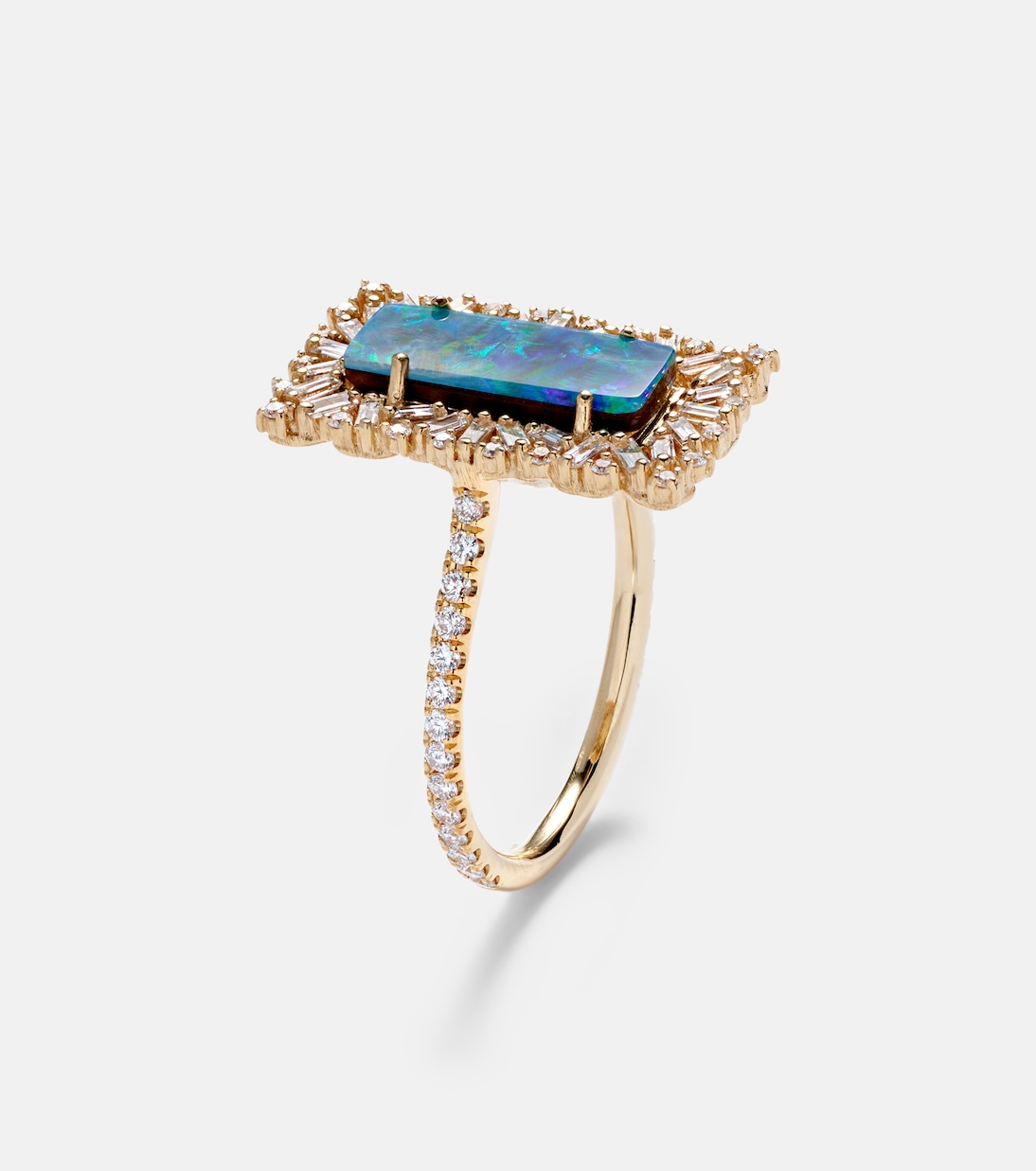 18kt gold ring with opal and diamonds | Suzanne Kalan