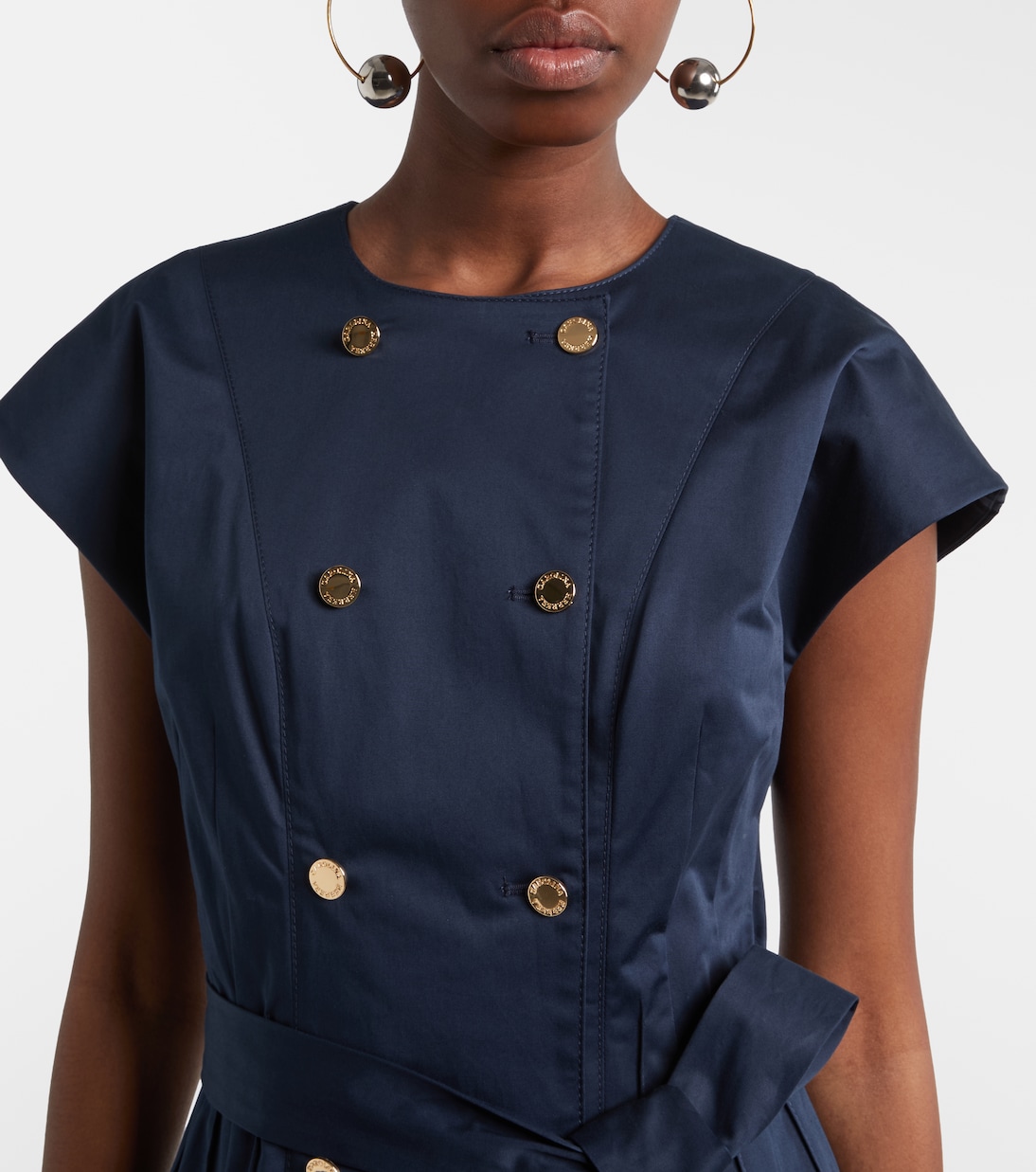 Cotton-blend sateen midi dress | Carolina Herrera