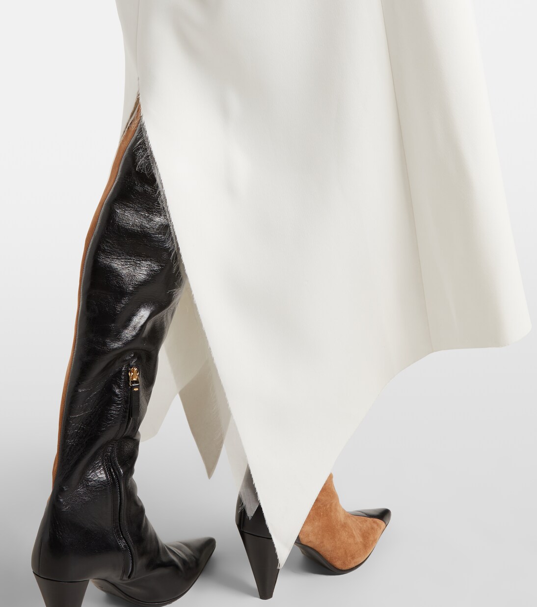 Loell scarf-detail asymmetric midi dress | Khaite