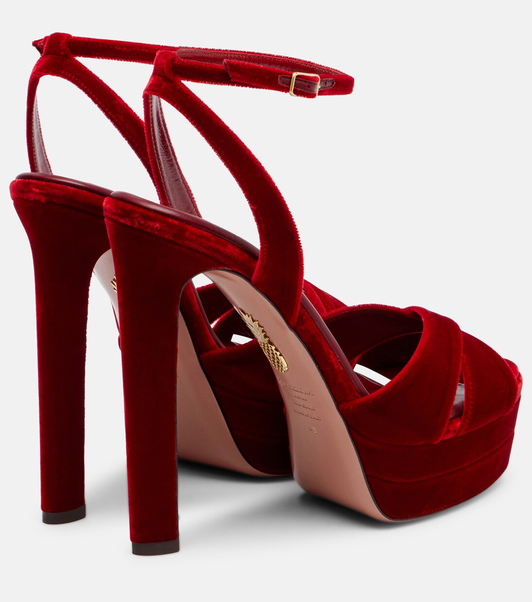 Sandales Divine 130 à plateau en velours | Aquazzura