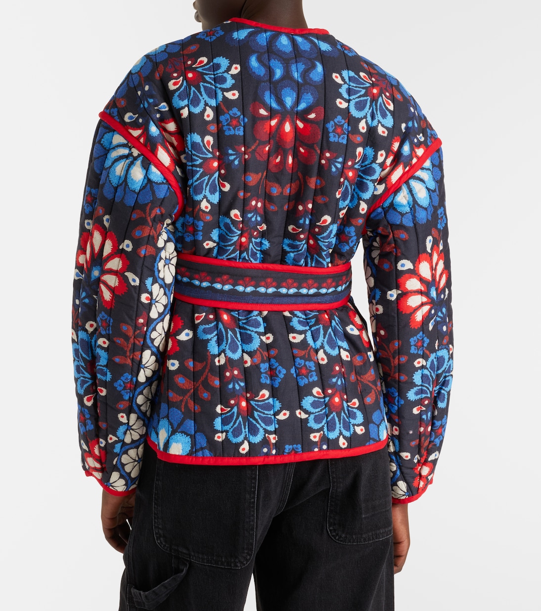 Latina Scarf belted cotton jacket | Farm Rio