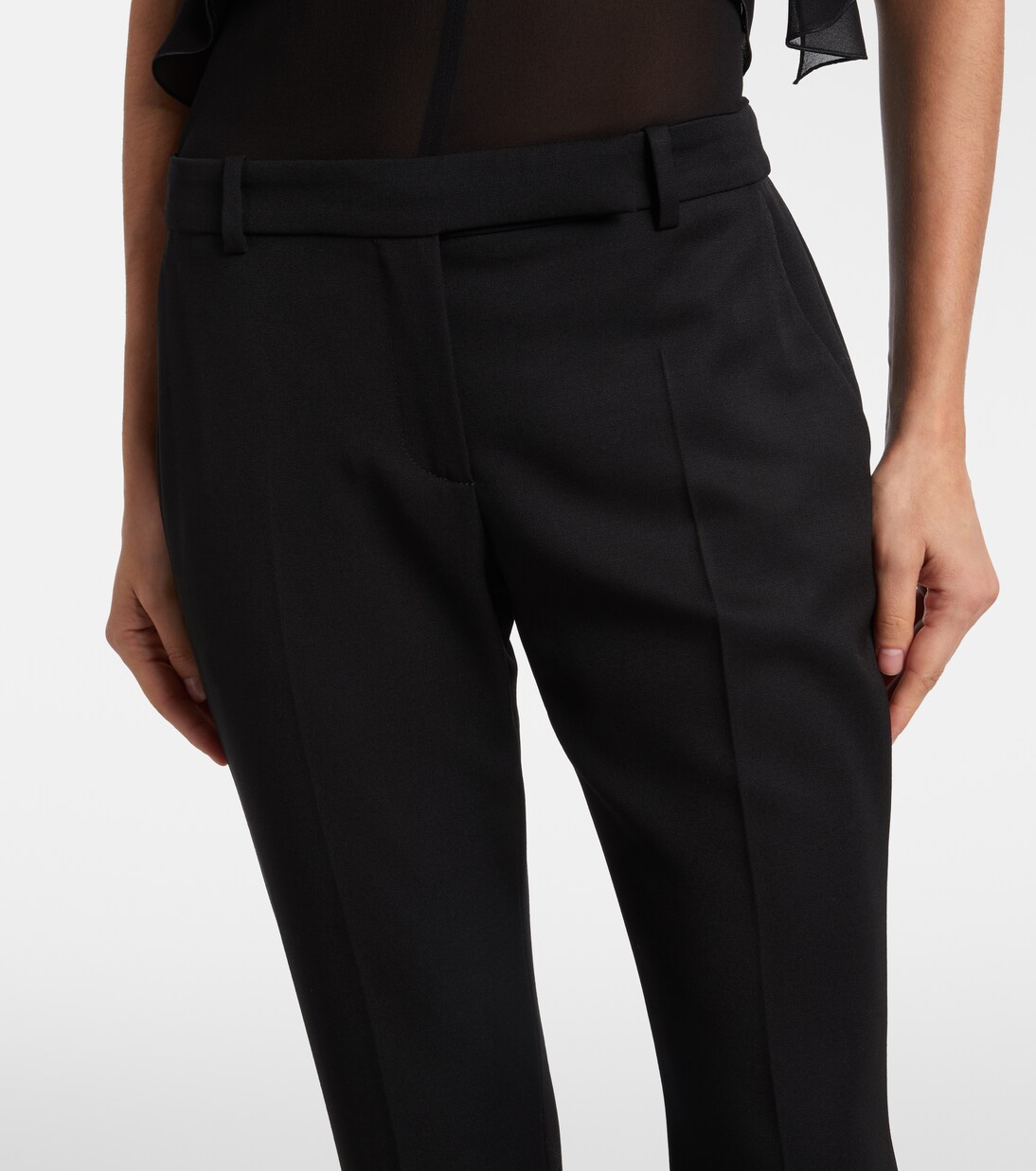 Low-rise wool flared pants | McQueen