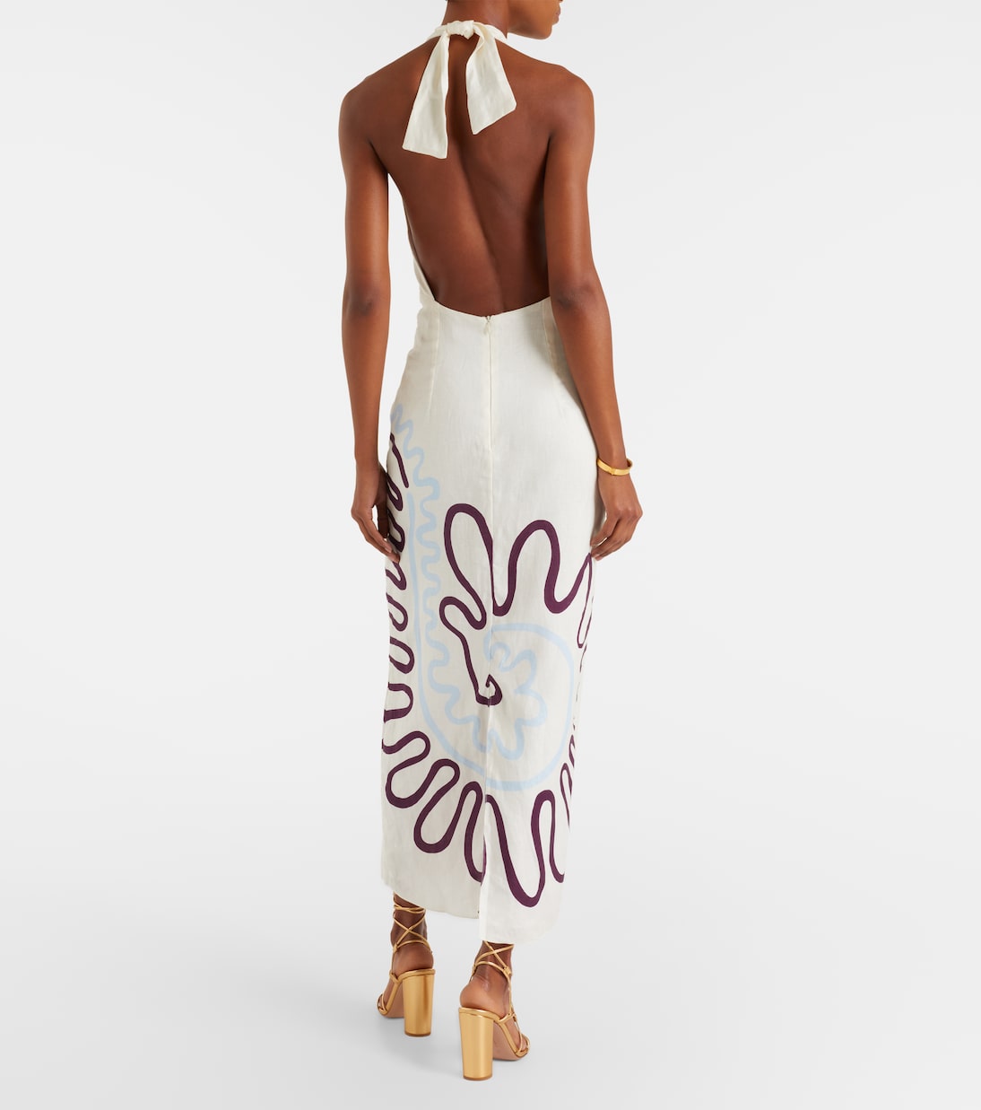 Clara cutout printed linen maxi dress | Cala de la Cruz